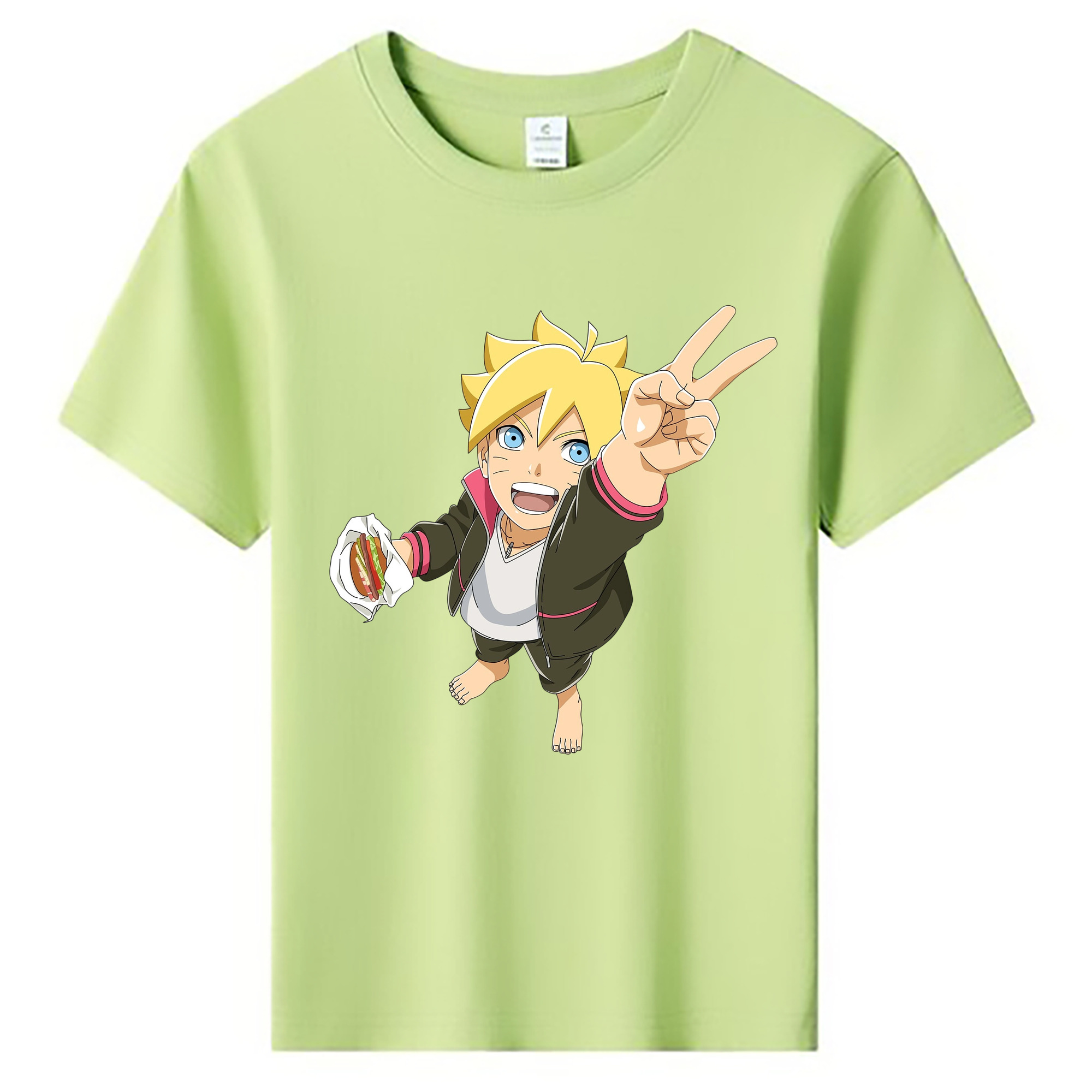 （画像用） NARUTO -ナルト- うずまき ボルト Uzumaki Boruto 綿100％キッズTシャツ（フロントプリント）